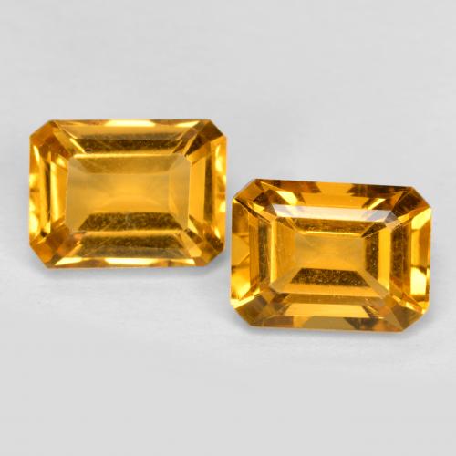3.02캐럿 천연 딥 골든 오렌지 시트린 보석, 에메랄드 컷, 8×6 mm, VVS-VS