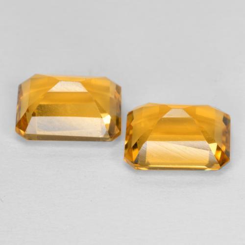 3.02캐럿 천연 딥 골든 오렌지 시트린 보석, 에메랄드 컷, 8×6 mm, VVS-VS