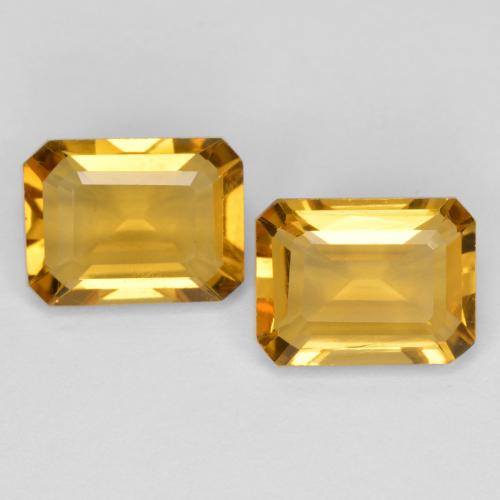 2.70캐럿 천연 딥 골든 오렌지 시트린 보석, 에메랄드 컷, 8.1×6.1 mm, VVS-VS