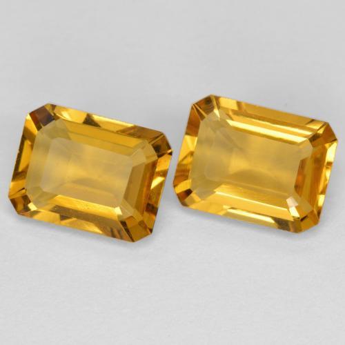 2.70캐럿 천연 딥 골든 오렌지 시트린 보석, 에메랄드 컷, 8.1×6.1 mm, VVS-VS