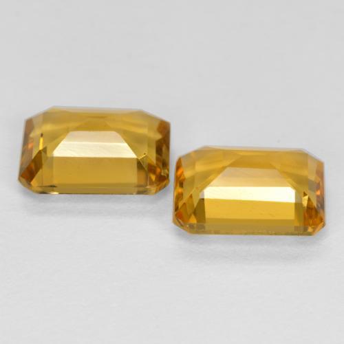 2.70캐럿 천연 딥 골든 오렌지 시트린 보석, 에메랄드 컷, 8.1×6.1 mm, VVS-VS