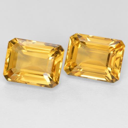 3.53캐럿 천연 딥 골든 오렌지 시트린 보석, 에메랄드 컷, 8×6.2 mm, VVS-VS