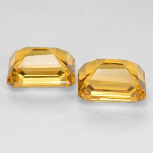 3.53캐럿 천연 딥 골든 오렌지 시트린 보석, 에메랄드 컷, 8×6.2 mm, VVS-VS