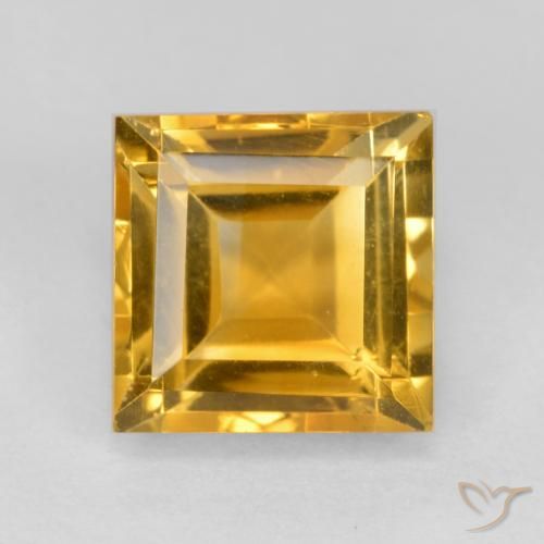 1.98ct 자연스러운 딥 골든 오렌지 황수정, 정사각형, VS