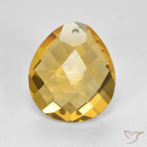 3.52ct 자연스러운 미디엄 골든 황수정, 배 모양, VVS-VS