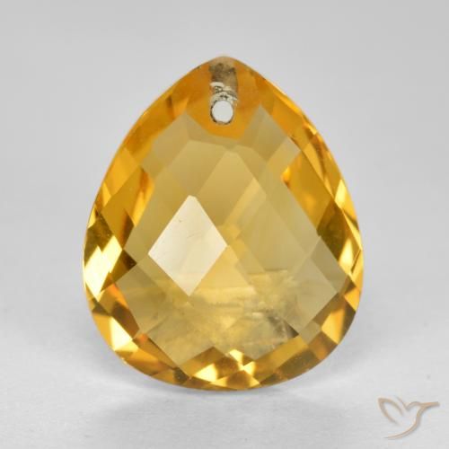 3.74ct 자연스러운 다크 골든 황수정, 배 모양, VVS-VS