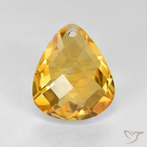 3.33ct 자연스러운 브라이트 골드 황수정, 배 모양, VVS-VS