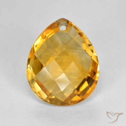 3.73ct 자연스러운 다크 골든 황수정, 배 모양, VVS-VS
