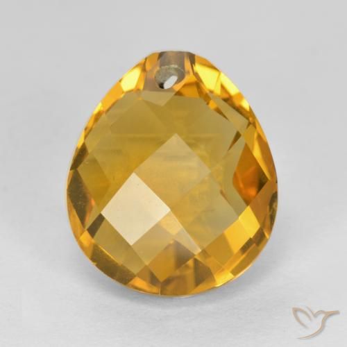 4.06ct 자연스러운 딥 골든 오렌지 황수정, 배 모양, VVS-VS