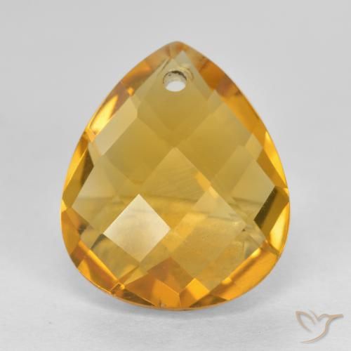 3.74ct 자연스러운 다크 골든 황수정, 배 모양, VVS-VS