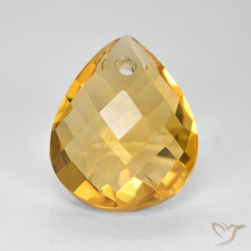 3.82ct 자연스러운 미디엄 다크 골든 황수정, 배 모양, VVS-VS