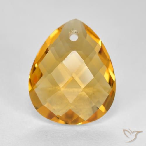 3.28ct 자연스러운 다크 골든 황수정, 배 모양, VVS-VS