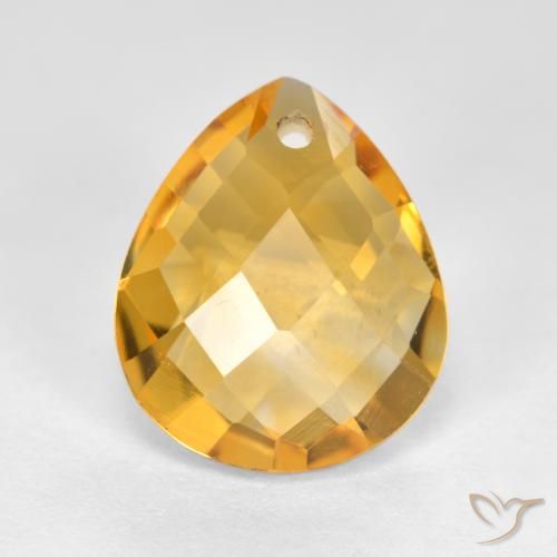 3.60ct 자연스러운 오렌지-골드 황수정, 배 모양, VVS-VS