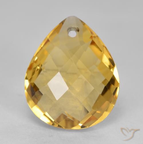 3.44ct 자연스러운 미디엄 다크 골든 황수정, 배 모양, VVS-VS