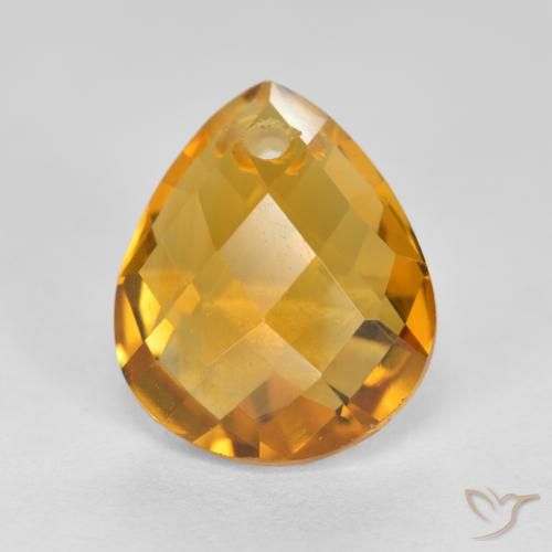 3.81ct 자연스러운 딥 골든 오렌지 황수정, 배 모양, VVS-VS