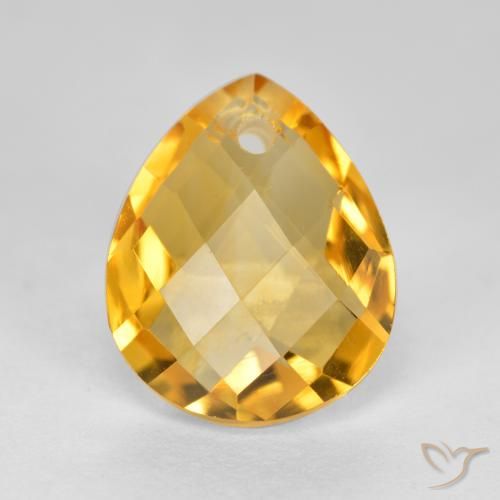 3.88ct 자연스러운 골든 오렌지 황수정, 배 모양, VVS-VS