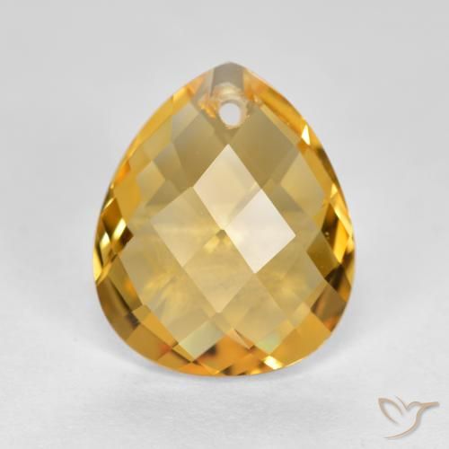 3.47ct 자연스러운 미디엄 다크 골든 황수정, 배 모양, VVS-VS