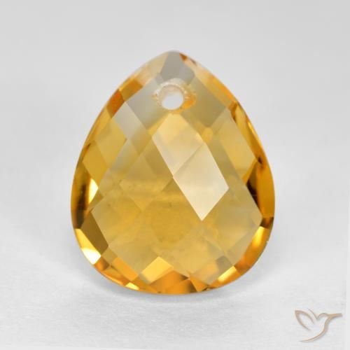 3.53ct 자연스러운 딥 골든 오렌지 황수정, 배 모양, VVS-VS