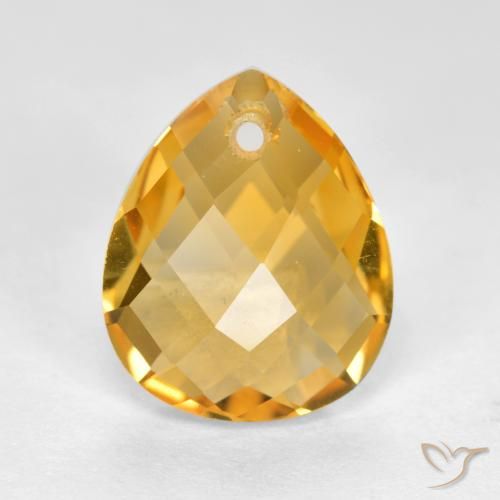 3.63ct 자연스러운 딥 골든 오렌지 황수정, 배 모양, VVS-VS