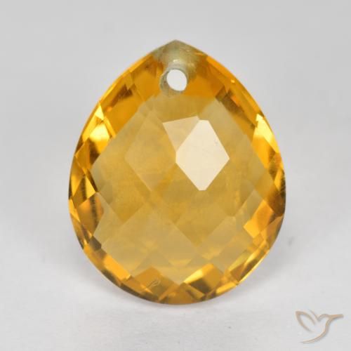 3.37ct 자연스러운 다크 골든 황수정, 배 모양, VVS-VS