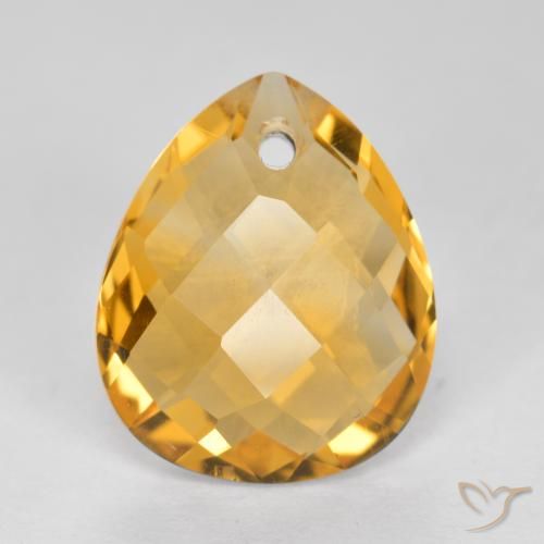 3.61ct 자연스러운 다크 골든 황수정, 배 모양, VVS-VS
