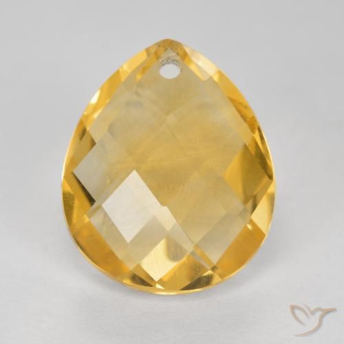3.80ct 자연스러운 미디엄 다크 골든 황수정, 배 모양, VVS-VS