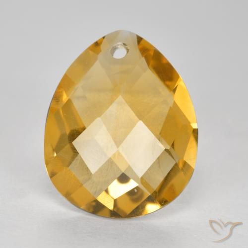 2.98ct 자연스러운 딥 골드 황수정, 배 모양, VVS-VS