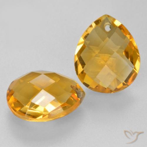 6.78캐럿 천연 다크 골든 시트린 보석, 배 모양, 11.9×9.9 mm, VVS-VS
