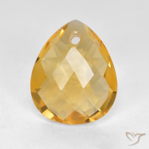 3.17ct 자연스러운 미디엄 다크 골든 황수정, 배 모양, VVS-VS