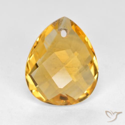 3.50ct 자연스러운 다크 골든 황수정, 배 모양, VVS-VS