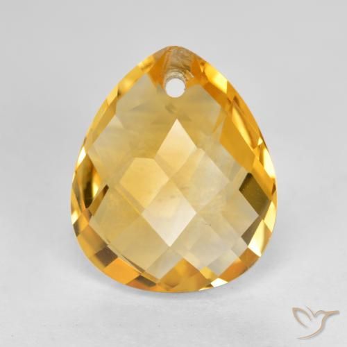 3.61ct 자연스러운 오렌지-골드 황수정, 배 모양, VVS-VS
