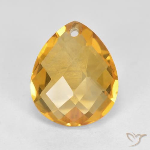 3.75ct 자연스러운 다크 골든 황수정, 배 모양, VVS-VS