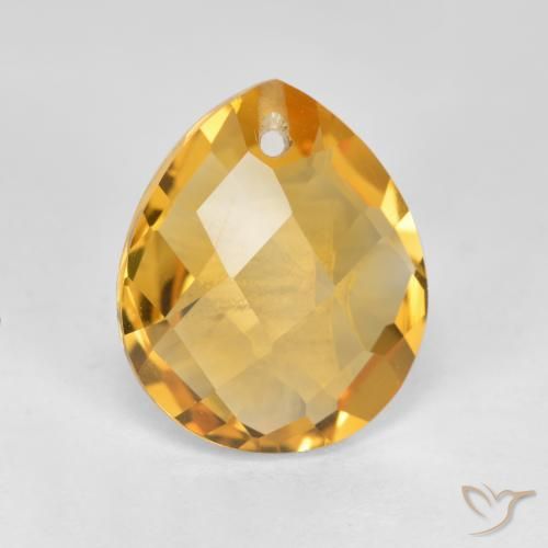 3.57ct 자연스러운 다크 골든 황수정, 배 모양, VVS-VS