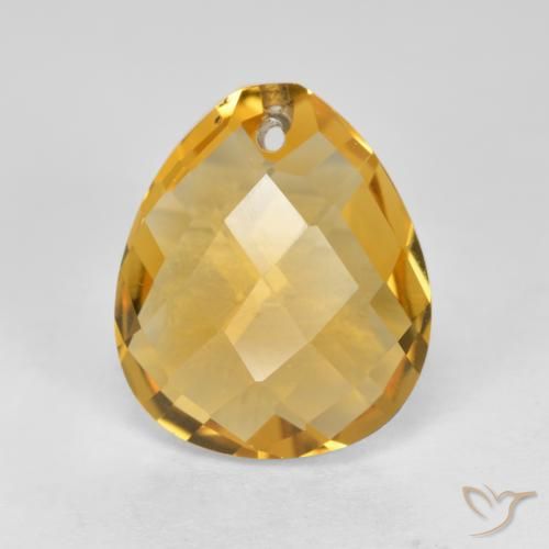 3.68ct 자연스러운 다크 골든 황수정, 배 모양, VVS-VS