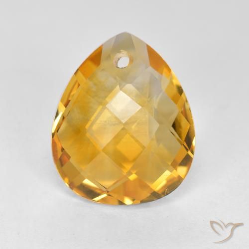 3.56ct 자연스러운 딥 골든 오렌지 황수정, 배 모양, VVS-VS