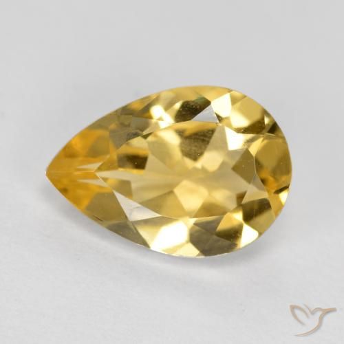 1.63ct 자연스러운 미디엄 골든 황수정, 배 모양, VVS-VS