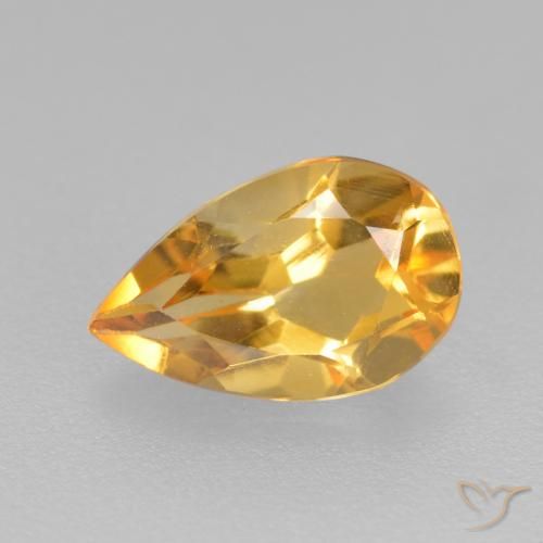 0.77ct 자연스러운 미디엄 다크 골든 황수정, 배 모양, VS