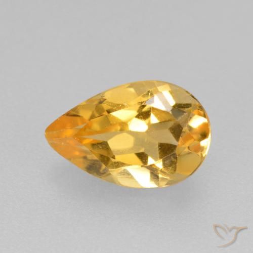0.77ct 자연스러운 미디엄 다크 골든 황수정, 배 모양, VS