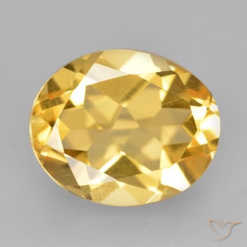 4.37ct 자연스러운 금 황수정, 타원형, VVS