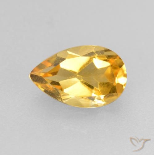 0.79ct 자연스러운 탑 골드 황수정, 배 모양, VS