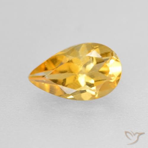 0.82ct 자연스러운 미디엄 골드 황수정, 배 모양, VS