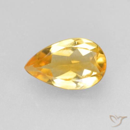 0.66ct 자연스러운 탑 골드 황수정, 배 모양, VS