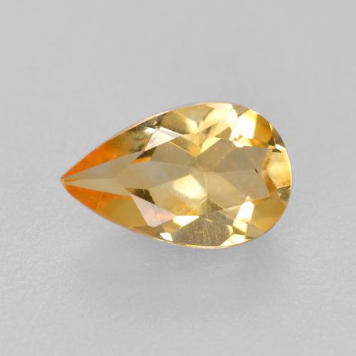 0.70캐럿 천연 라이트 오렌지-골드 시트린, 배 모양, 8×5.1 mm, VS