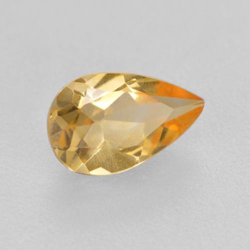 0.70캐럿 천연 라이트 오렌지-골드 시트린, 배 모양, 8×5.1 mm, VS