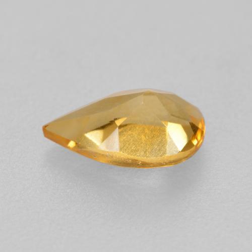 0.70캐럿 천연 라이트 오렌지-골드 시트린, 배 모양, 8×5.1 mm, VS
