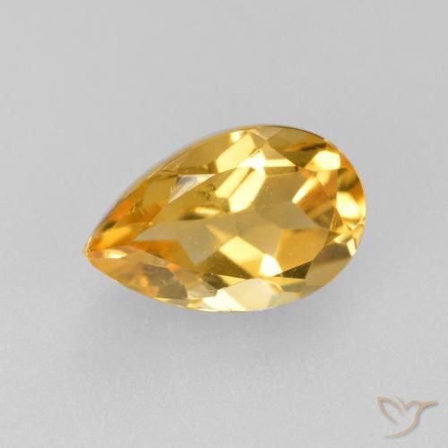 0.87ct 자연스러운 다크 골든 황수정, 배 모양, VS