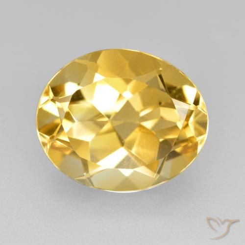 4.38ct 자연스러운 골든 황수정, 타원형, VVS-VS