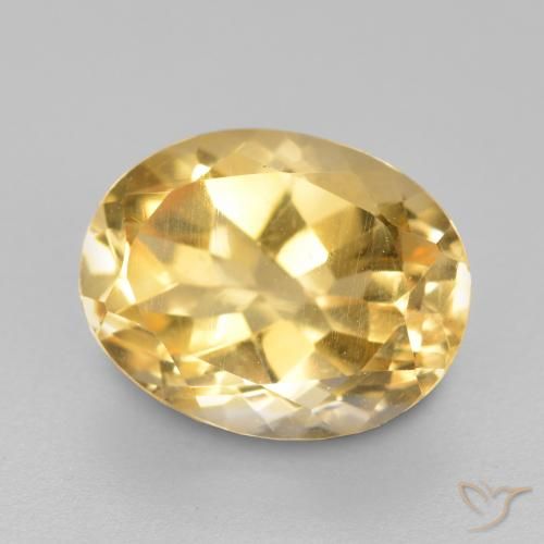 1.90ct 자연스러운 금 황수정, 타원형, VS