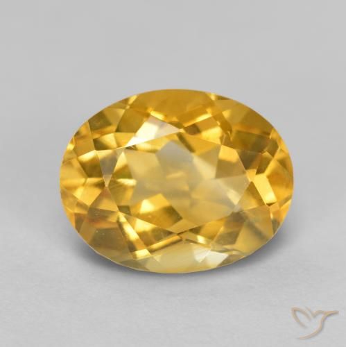 1.86ct 자연스러운 미디엄 다크 골든 황수정, 타원형, VS