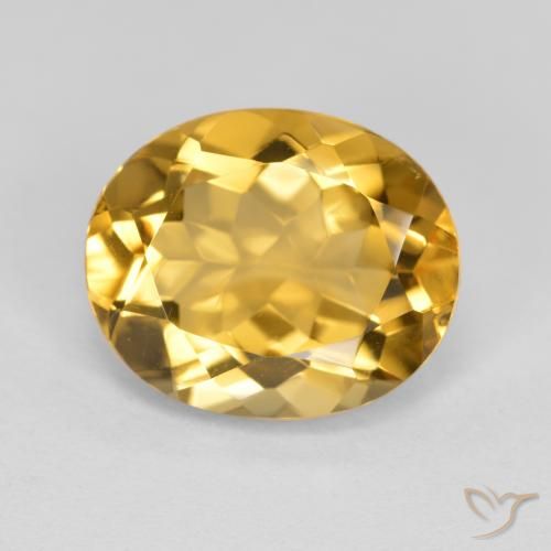 4.44ct 자연스러운 골든 오렌지 황수정, 타원형, VVS-VS